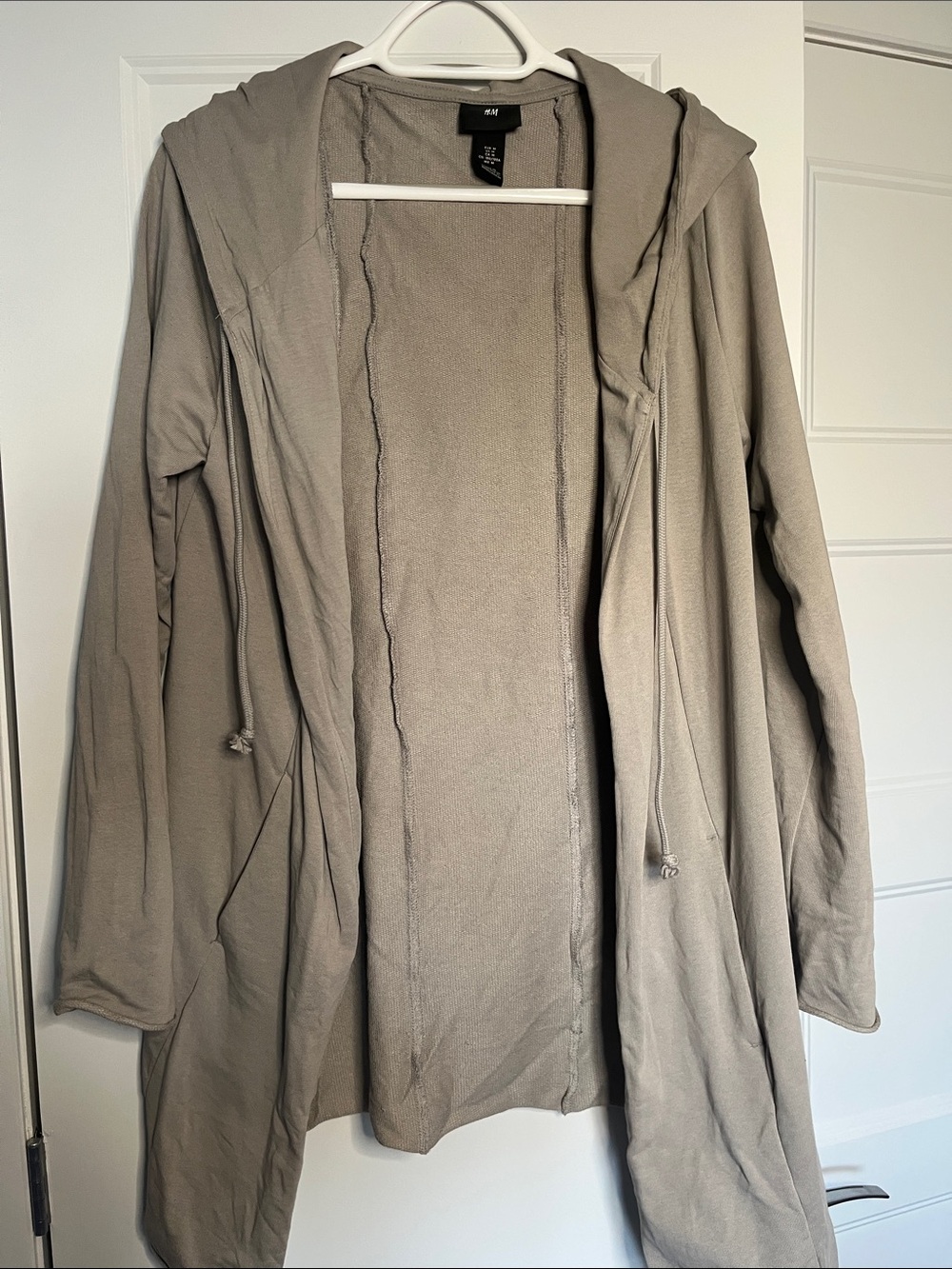 Soft Hooded Open-Front Coatigan - Light Gray